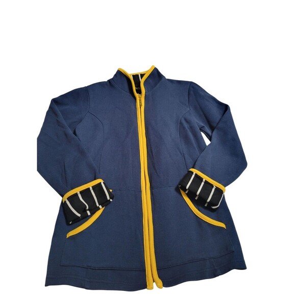 Bob Mackie Wearable Art XXS Women's Full Zip Navy/Yellow Pockets - Picture 10 of 10